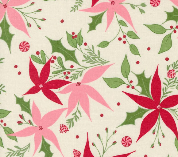 Once Upon Christmas Snow Multi Poinsettia 43161-11 by Sweetfire Road from Moda by the yard