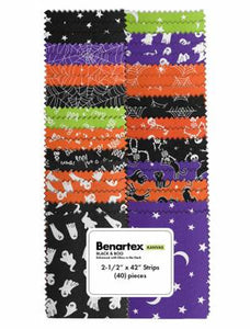Black & Boo 2.5"x42" Strip set STBOOPK by Kanvas from Benartex