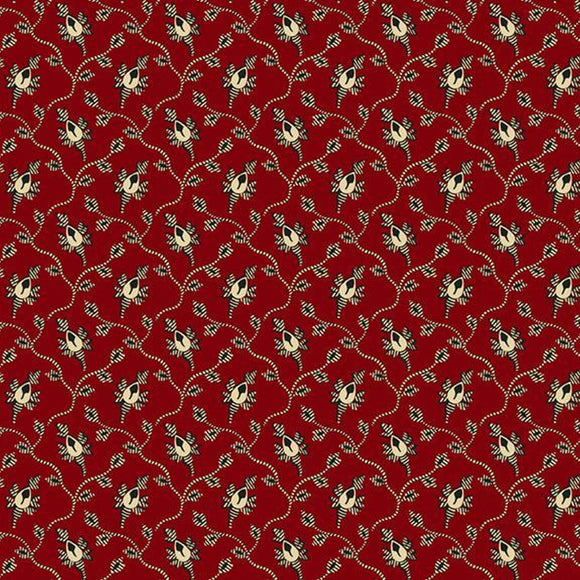 Rose Bud Vintage Charm R330515 RED by Judie Rothermel from Marcus Fabrics