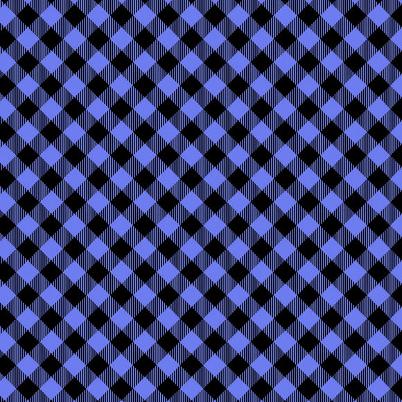 Blueberry Hill Blue Diagonal Check Fabric 12644-52 from Benartex by the yard