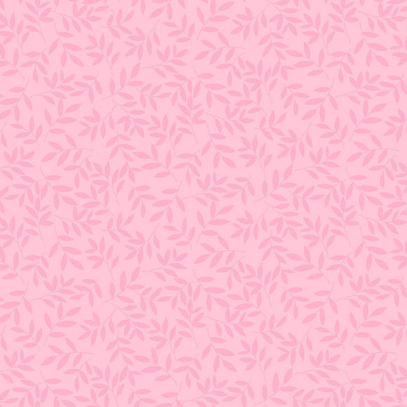Essentials Light Pink Tossed Leaves Fabric 39128-301 from Wilmington by the yard