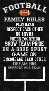 Football Family Rules Black 24" x 44" Panel C6568 from Timeless Treasures by the panel