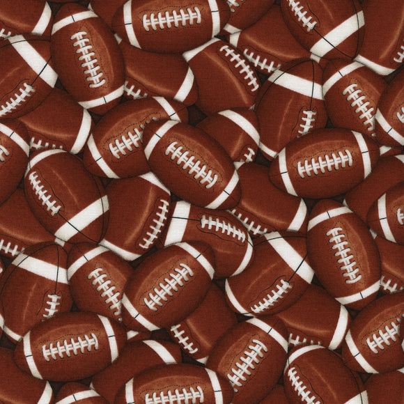 Sports Brown Footballs Fabric C4822 from Timeless Treasures by the yard