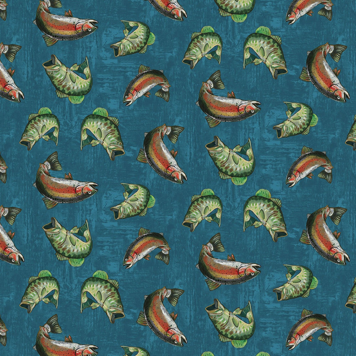 Lake Adventure Blue Fish Toss Fabric 90516-474 from Wilmington by