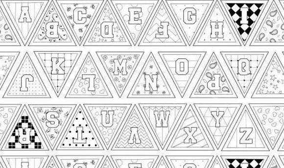 Let's Color Alphabet Banner Panel 8262-001 from Blank