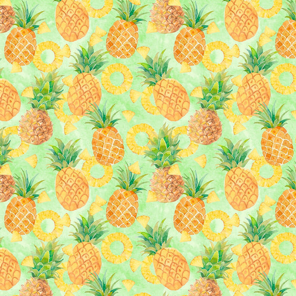 Squeeze The Day Green Pineapples Fabric 42463-757 from Wilmington by the yard