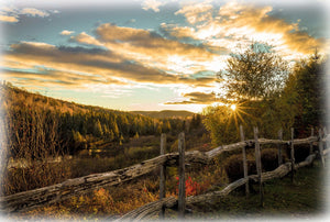 Sun Up To Sun Down 30' x 44" Rail Fence Digital Panel U5072-47 from Hoffman by the panel