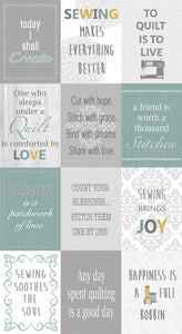 Words To Quilt By Teal Multi Patch Panel 0671-99 from Contempo by the panel