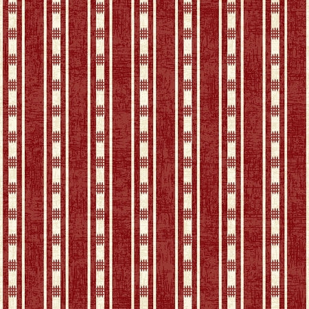 American Folk Red Stripe Quilt Fabric 3213-88