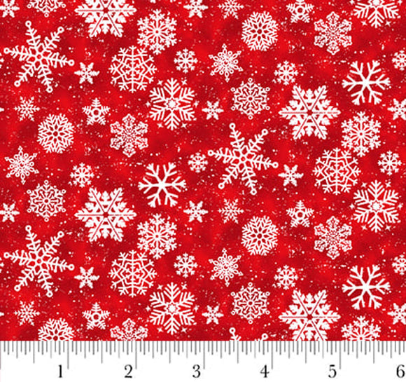 Snow Crew Flannel 1288-88 Red by Barb Tourtillotte from Henry Glass by the yard