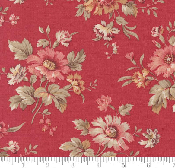 Cosmos Florals Joie De Vivre Rouge 13981 13 by French General from Moda by the yard