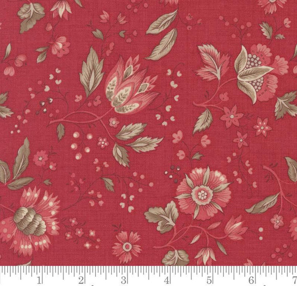 Rural Jardin Florals Joie De Vivre Rouge 13982 13 by French General from Moda by the yard