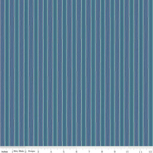 Autumn Stripe Denim C14665-DENIM by Lori Holt from Riley Blake by the yard