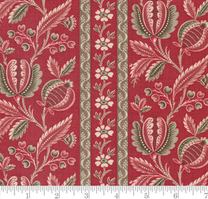 Picardy Florals Stripe Chateau De Chantilly Rouge 13940 14 by French General from Moda 