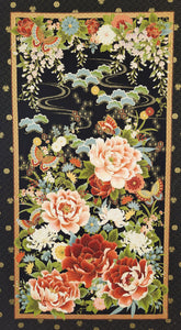 Zen CM5105-BLACK 24" x 42" Fabric Panel from Timeless Treasures