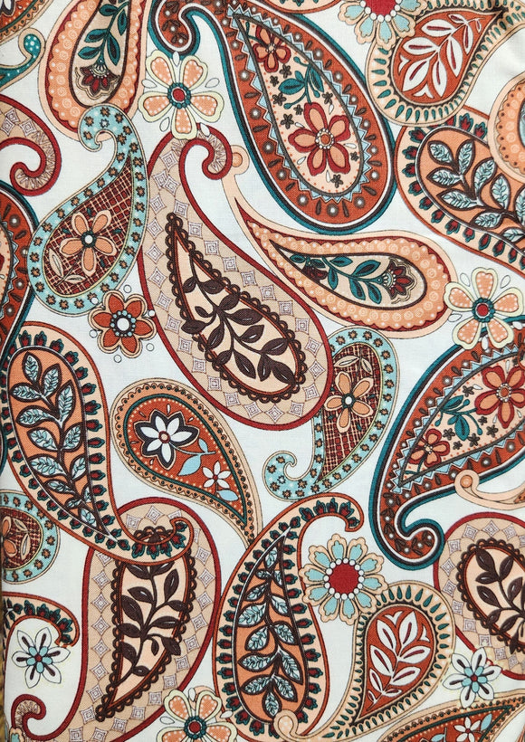 Caravan Paisley Quilt Fabric 00471-07 from Benartex by the yard