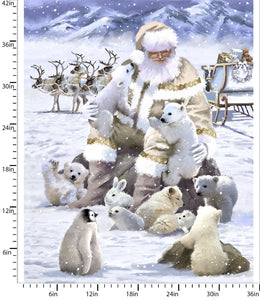 Snow Friends Here Comes Santa Panel 22239-PNL-CTN-D from 3 Wishes by the panel