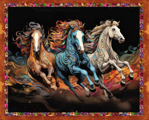 Galloping Beauties MULTI 36" Panel 22362-PNL-CTN-D from 3 Wishes by the panel