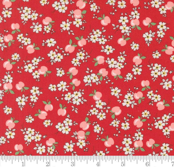 Apple Blossom Florals Apples 30s Playtime 2025 Scarlet 23371 14 by Linzee McCray from Moda by the yard