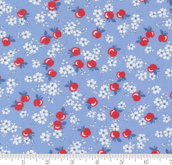 Apple Blossom Florals Apples 30s Playtime 2025 Sky 23371 17 by Linzee McCray from Moda by the yard