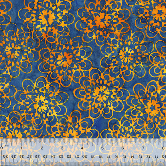 Morocco Mums 2595Q-X Blue Batik by Anthology from Windham by the yard