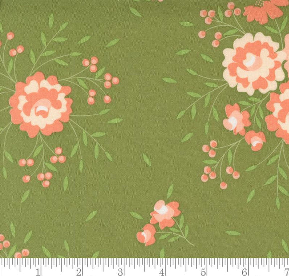 Springtime Rose Florals Abloom Prairie Green 29210 15 by Corey Yoder from Moda by the yard