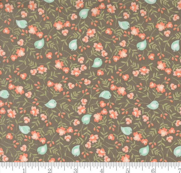 Songbird Florals Birds Abloom Slate 29212 19 by Corey Yoder from Moda by the yard