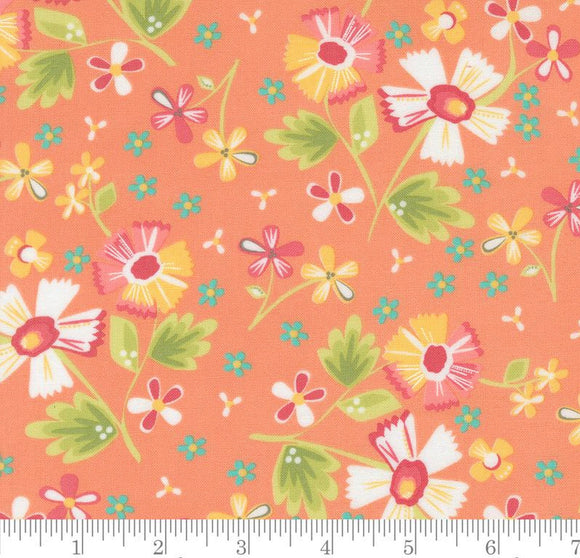 Garden Flowers Florals In The Garden Coral 29230 15 by Corey Yoder from Moda by the yard