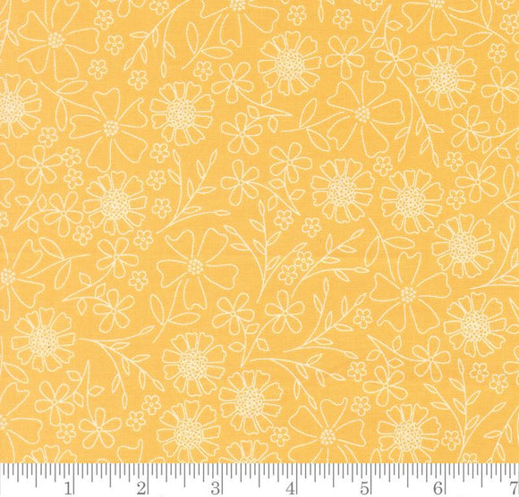 Garden Sketch Florals In The Garden Goldenrod 29231 38 by Corey Yoder from Moda by the yard