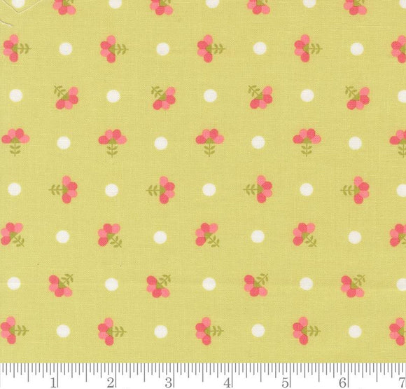Dotted Sprig Florals Dot Blender In The Garden Light Lime 29232 21 by Corey Yoder from Moda by the yard