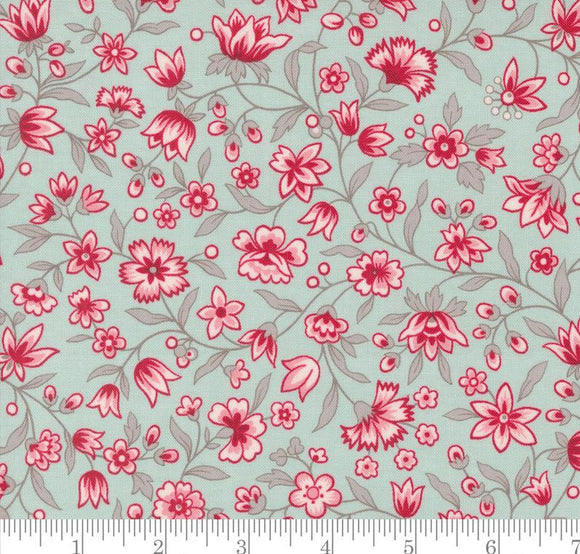 Summer Flowers Florals My Summer House Aqua 3041 13 by Bunny Hill Designs from Moda by the yard