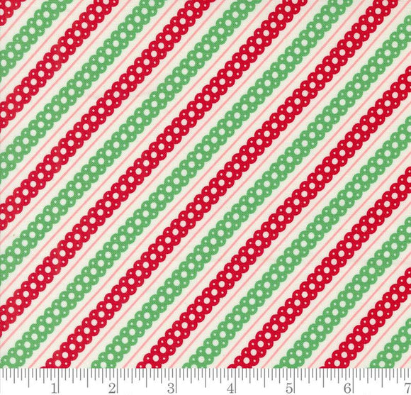 Stripe Stripes Kitty Christmas Snow 31205 11 by Urban Chiks from Moda by the yard