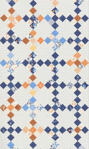 Sweet Sixteen Patchwork 24" x 60" Cheater Panel Patchwork Denim Daisies Daisy 35388 11 by Fig Tree Co from Moda by the yard