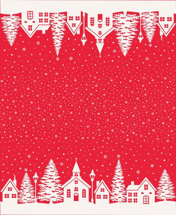 Buon Natale Christmas Village Double Border Print 36