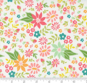 Strawberry Blossoms Florals Strawberry Lemonade Cloud 37670 11 by Sherri & Chelsi from Moda by the yard