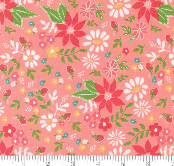 Strawberry Blossoms Florals Strawberry Lemonade Carnation 37670 12 by Sherri & Chelsi from Moda by the yard