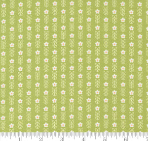 Strawberry Lemonade Blooms Small Floral Stripe Lime 37673 19 by Sherri & Chelsi from Moda
