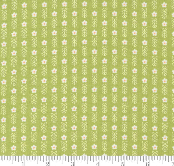 Strawberry Lemonade Blooms Small Floral Stripe Lime 37673 19 by Sherri & Chelsi from Moda
