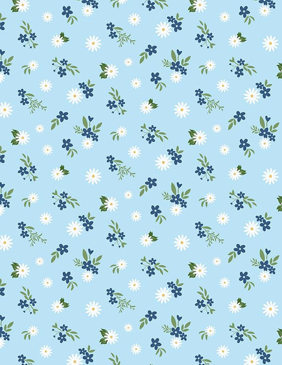 Summertime Daydream Floral Mix Light Blue 40049 410 from Wilmington by the yard