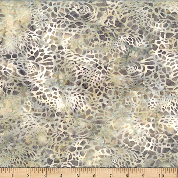 Jelly Fish Batik Fabric MR49-472-Pebble from Hoffman by the yard