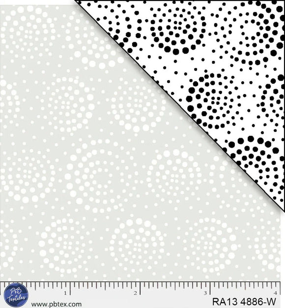 Ramblings Circles 4886 W White on White from P & B by the yard