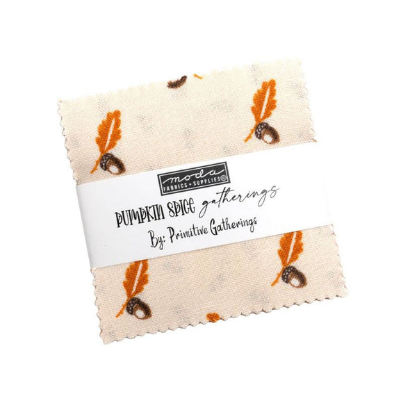 Pumpkin Spice Gather Mini Charm 49290MC by Primitive Gatherings from Moda by the pack