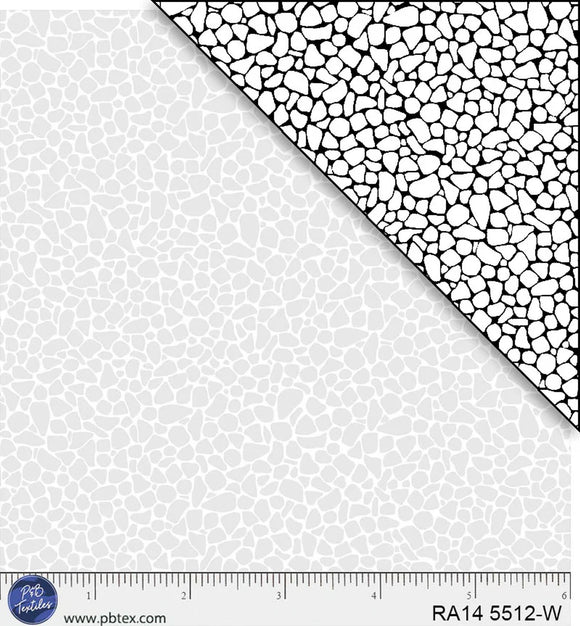 Ramblings Pebbles White On White 5512 W from P & B by the yard