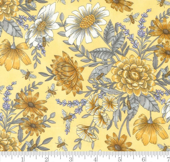 Honey Lavender Floral Allover Bees 56083 12 Honey by Deb Strain from Moda