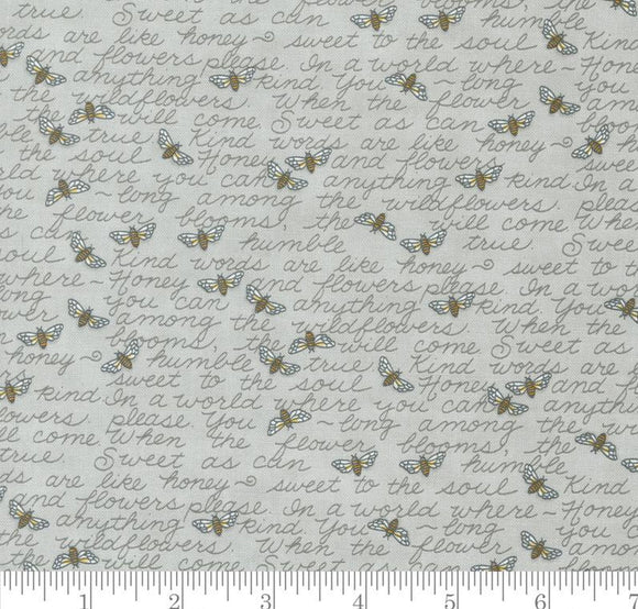 Honey Lavender Kind Words Text And Bees 56084 15 Dove Grey by Deb Strain from Moda