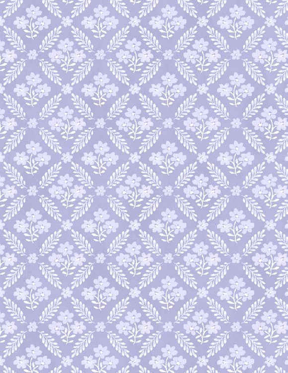 Floral Grid Purple Tonal Morning Blooms 89275 661 from Wilmington by the yard