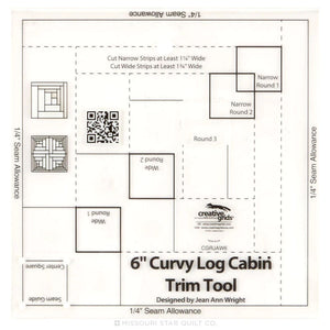 Creative Grids Curvy Log Cabin Trim Tool 6" by Jean Ann Wright