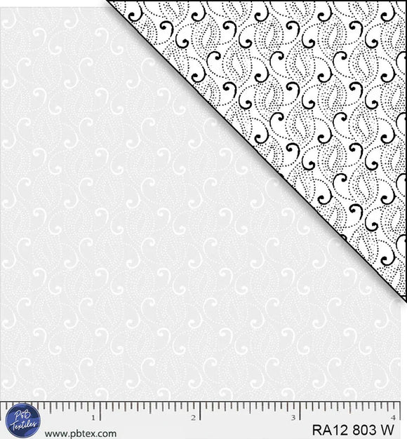 Ramblings Swirls White On White 803 W from P & B by the yard