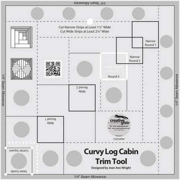 Creative Grids Curvy Log Cabin Trim Tool 8in 