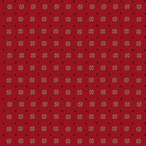 Quiet Grace Tilted Boxes Cranberry 916-88 fabric by Kim Diehl from Henry Glass
